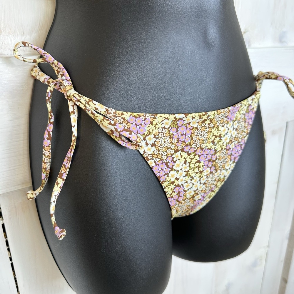 Billabong Ready For Sun Tie Side Maya Floral Women's Sz M / 10 Bikini Bottom NEW